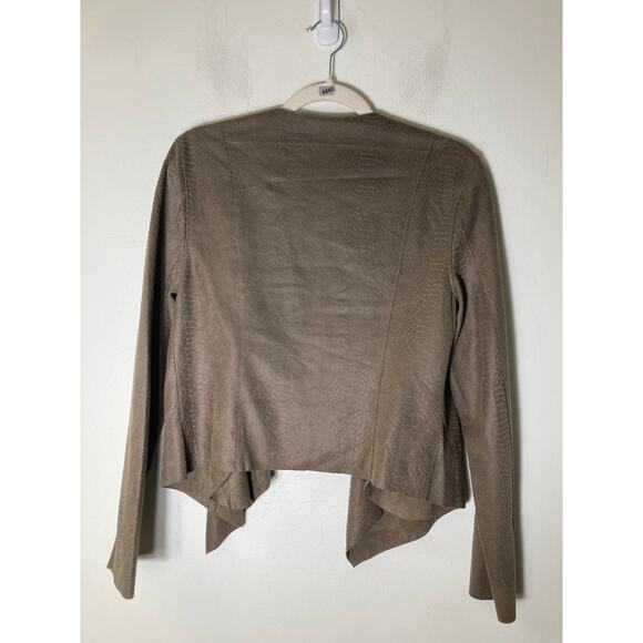 BLANKNYC Grayish Brown Long Sleeve Snakeskin Open Front Jacket Sz M - Picture 2 of 2